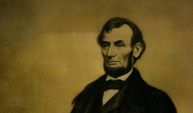 William Pate created this mezzotint engraving of the 16th president by using the background and body from Alexander Ritchie’s 1852 engraving of John C. Calhoun and replacing Calhoun’s head with Abraham Lincoln’s. Judge Williams notes that this portrait, which was displayed in his 6th-grade classroom, was the inspiration for his 60-year study of Lincoln and the Civil War and the Frank J. and Virginia Williams Collection.