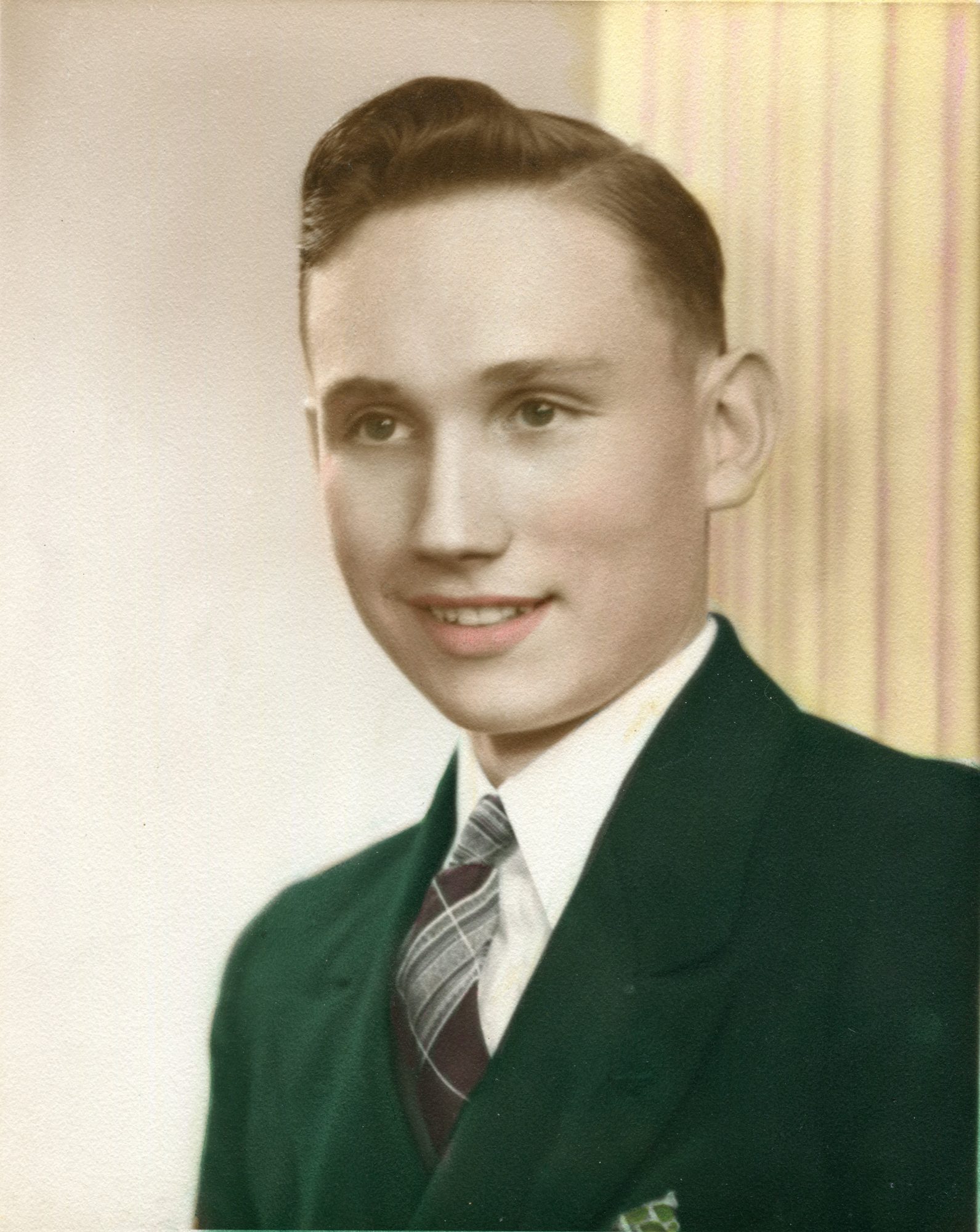 Wayne C. Temple’s senior photograph at Prospect High School in Marion County, Ohio. He was valedictorian of the class of 1942.