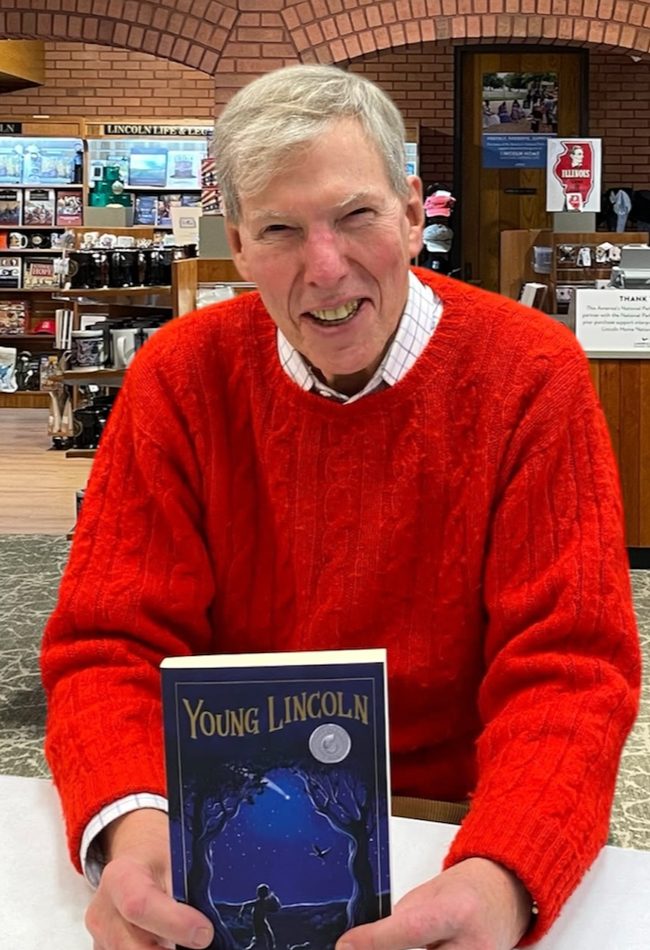 Photograph of Jan Jacobi during a book signing at the Lincoln Home National Historic Site.