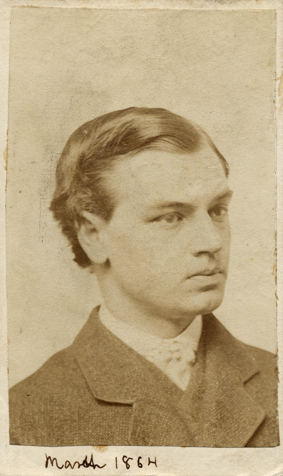 Carte de visite of Robert Todd Lincoln from March 1864. 