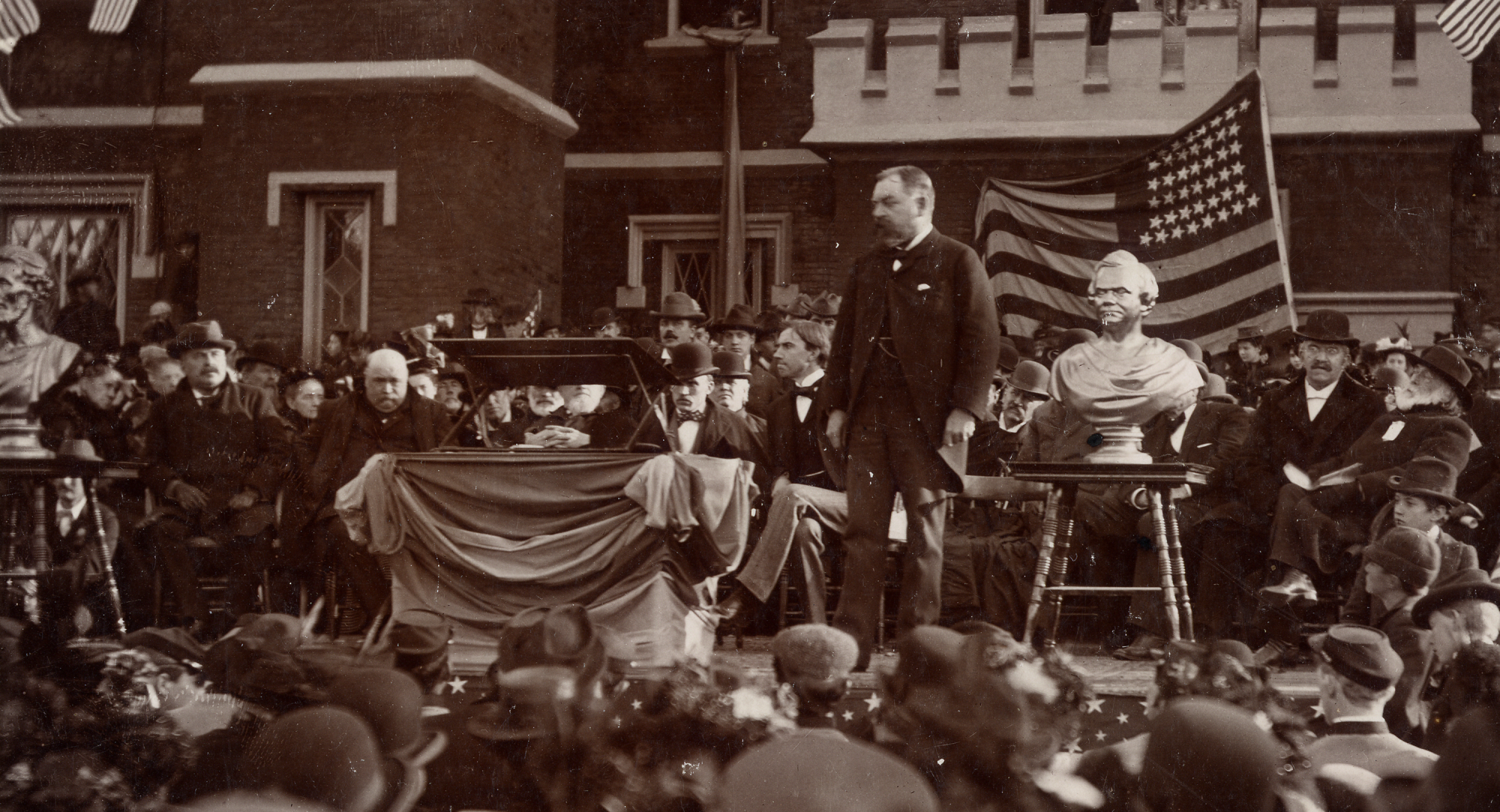 Robert Todd Lincoln attending the 38th anniversary commemoration of Lincoln-Douglas debates.